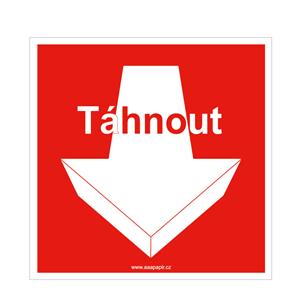 Táhnout - bezpečnostní tabulka s dírkami, plast 2 mm 200x200 mm