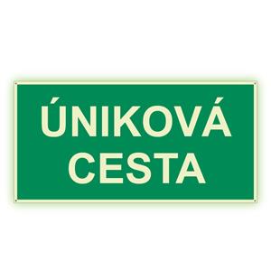 Úniková cesta - fotoluminiscenčná tabuľka, plast 2 mm s dierkami 200x100 mm