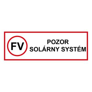 UWAGA - system słoneczny - znak BHP, naklejka 150 x 50 mm