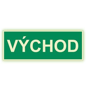 VÝCHOD - fotoluminiscenční tabulka, samolepka 300x120 mm