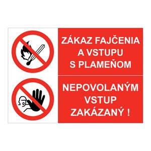 Zákaz fajčenia-Nepovolaným vstup zakázaný, kombinácia,plast 1mm,297x210mm