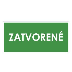 Zatvorené, zelená, plast 1mm,190x90mm