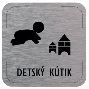 Znak drzwi - Kącik zabaw dla dzieci - piktogram, płyta aluminiowa, 80 x 80 mm