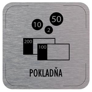 Znak drzwi - Kasa - piktogram, płyta aluminiowa, 80 x 80 mm