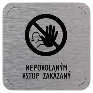 Znak drzwi - Nieupoważnionym wstęp wzbroniony - piktogram, płyta aluminiowa, 80 x 80 mm