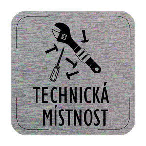 Znak drzwi - Technická místnost - piktogram, płyta aluminiowa, 80 x 80 mm