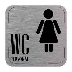 Znak drzwi - WC personál ženy, płyta aluminiowa, 80 x 80 mm